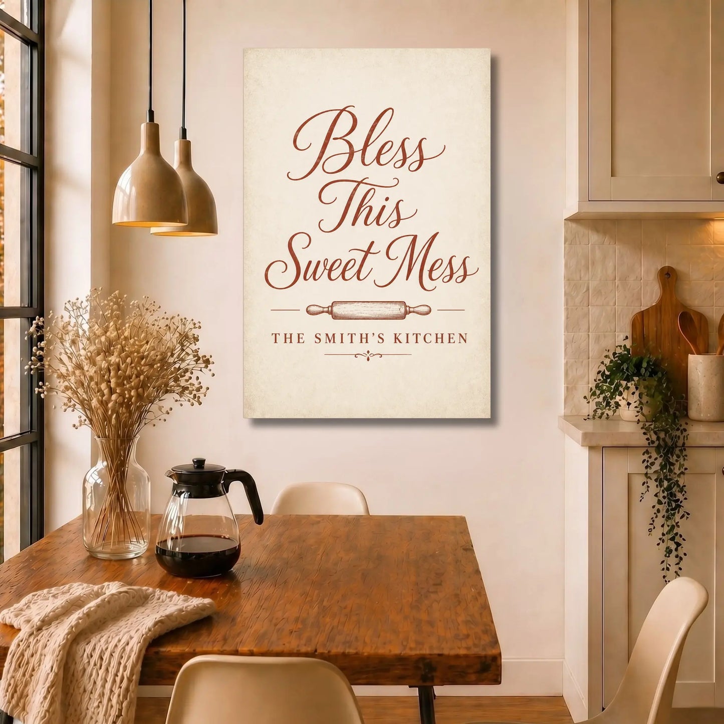 Bless This Sweet Mess | Personalized Kitchen Wall Art