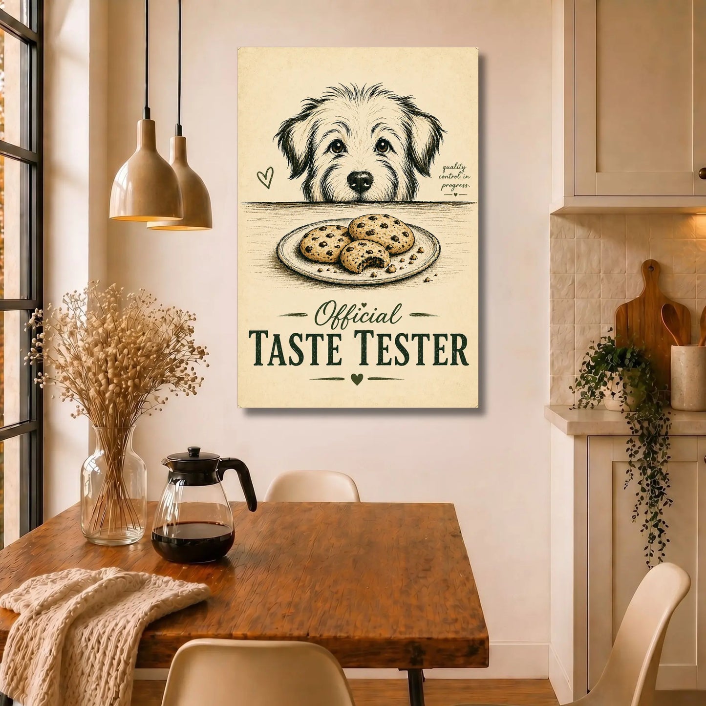 Dog Taste Tester | Kitchen Wall Art Canvas