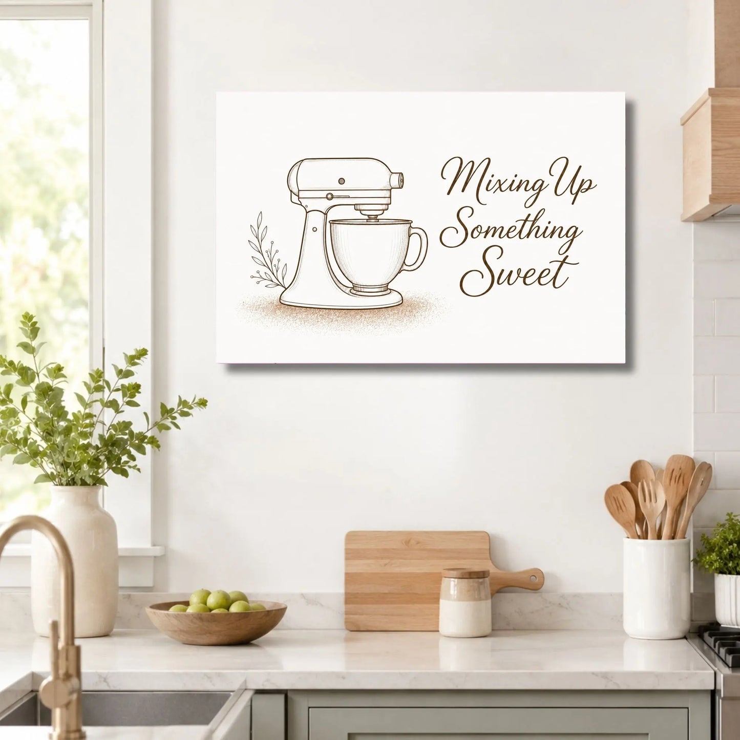 Mixing Up Something Sweet | Kitchen Wall Art Canvas