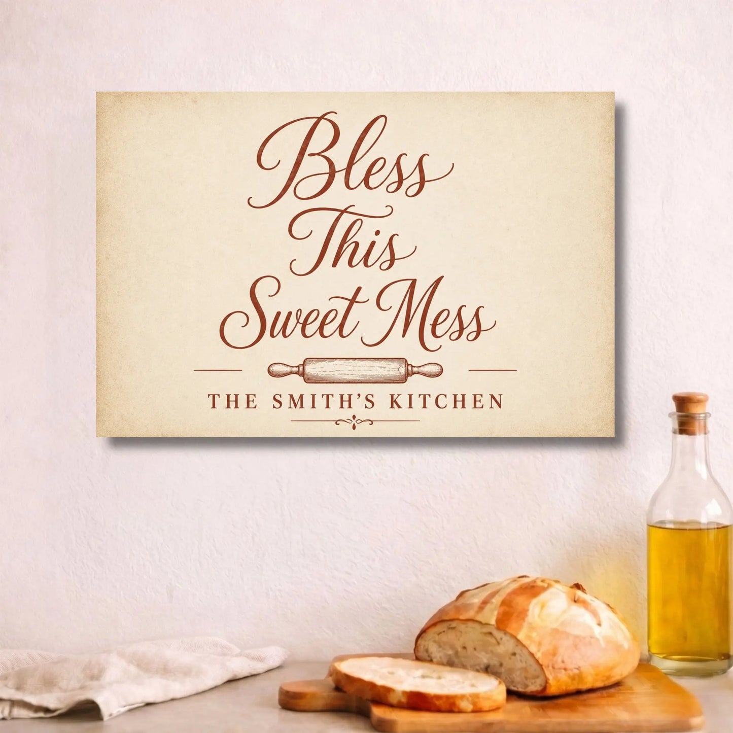 Bless This Sweet Mess | Personalized Kitchen Wall Art