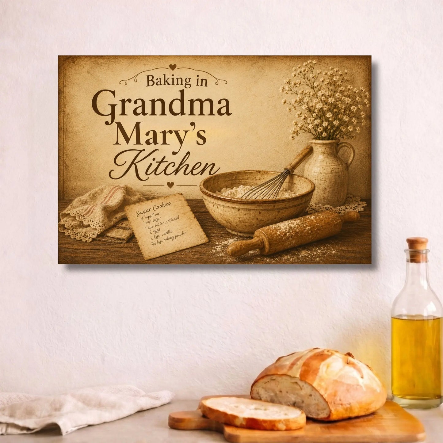 Grandma’s Kitchen | Personalized Kitchen Wall Art Canvas