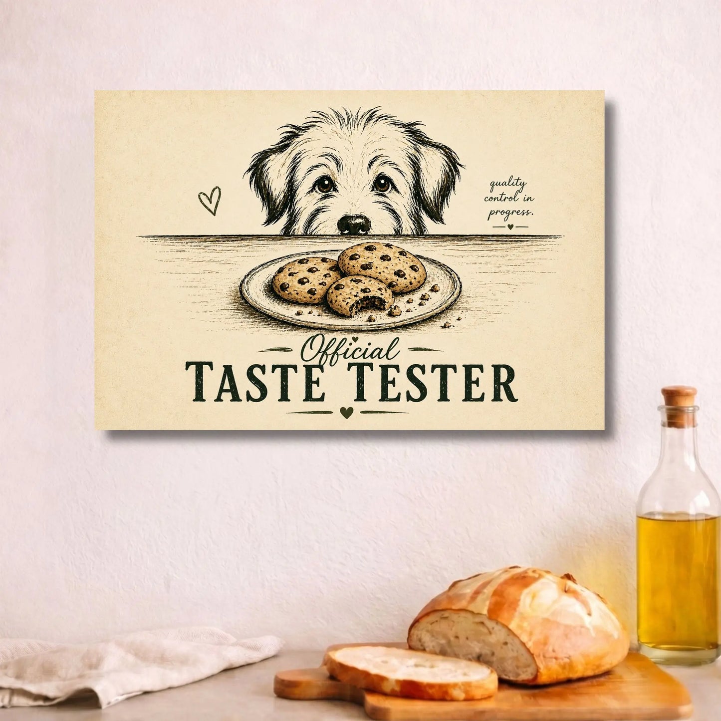 Dog Taste Tester | Kitchen Wall Art Canvas