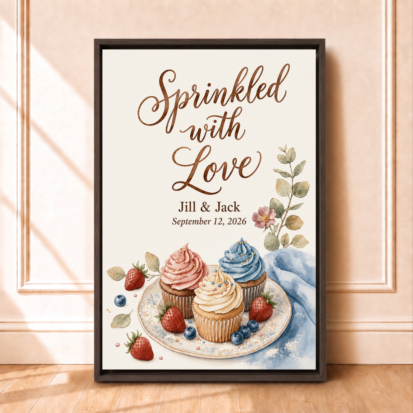 Personalized Wedding Kitchen Wall Art Canvas Framed
