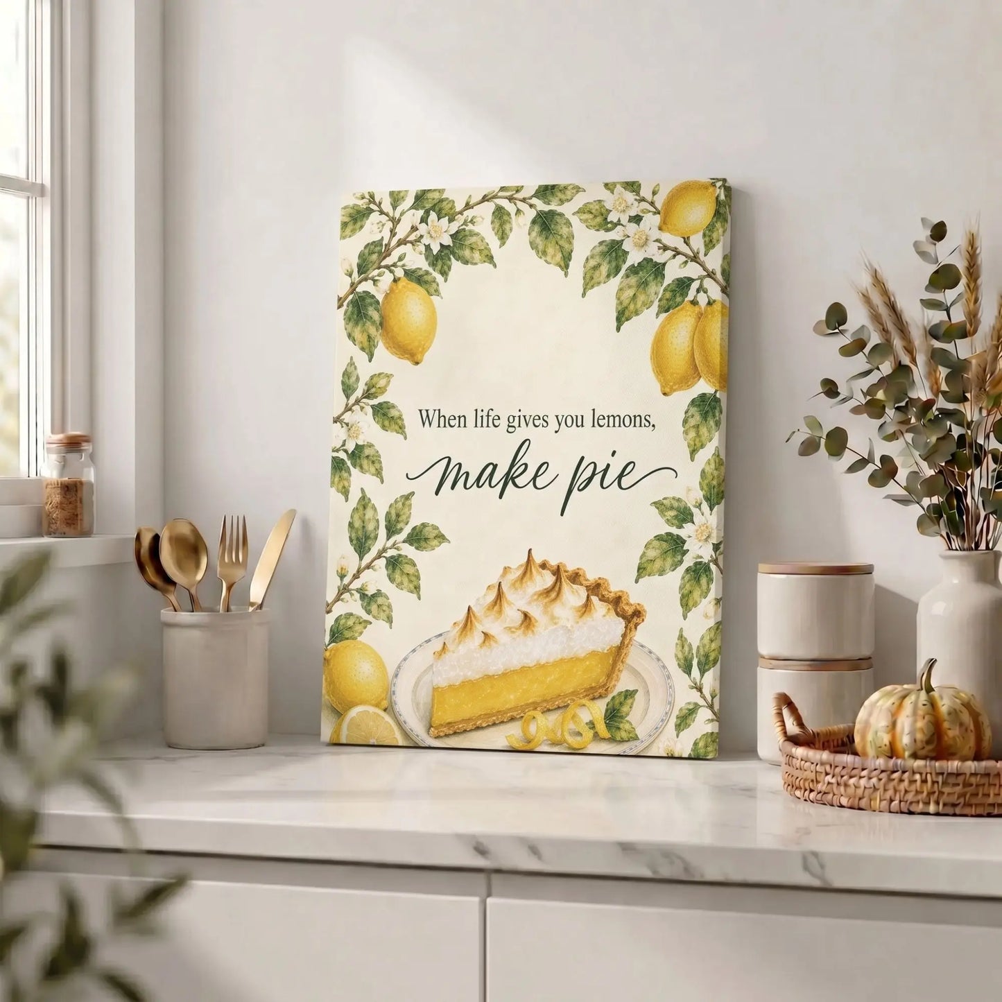 When Life Gives You Lemons | Lemon Kitchen Wall Art Canvas