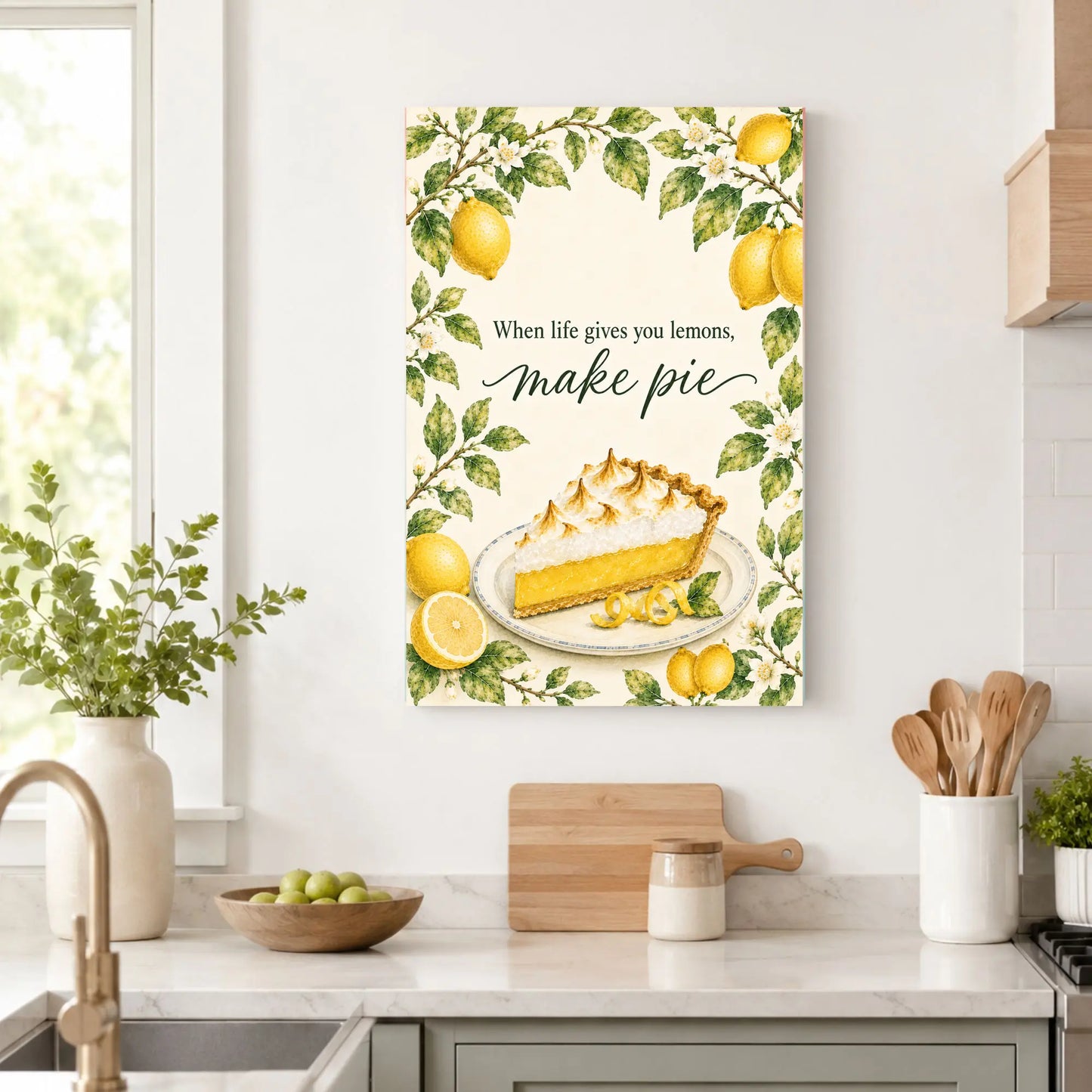 When Life Gives You Lemons | Lemon Kitchen Wall Art Canvas