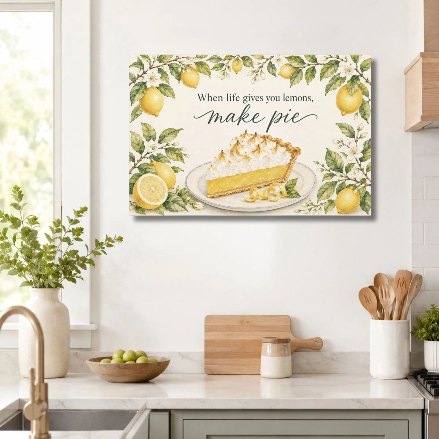 When Life Gives You Lemons | Lemon Kitchen Wall Art Canvas